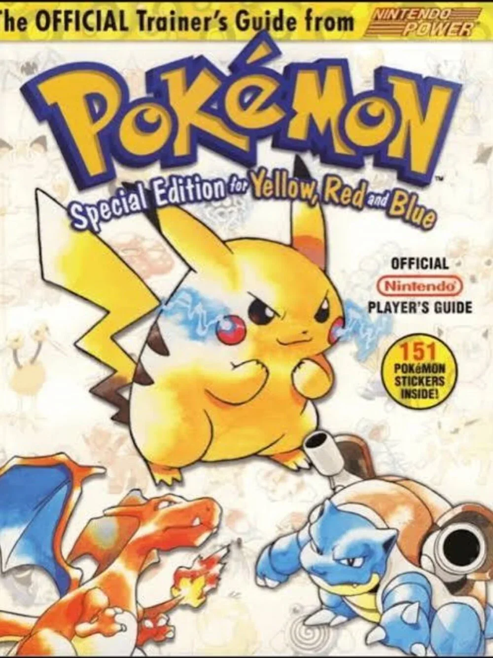 Sticker page from Pokemon Red Blue Yellow Strategy Guide - STICKERS ONLY